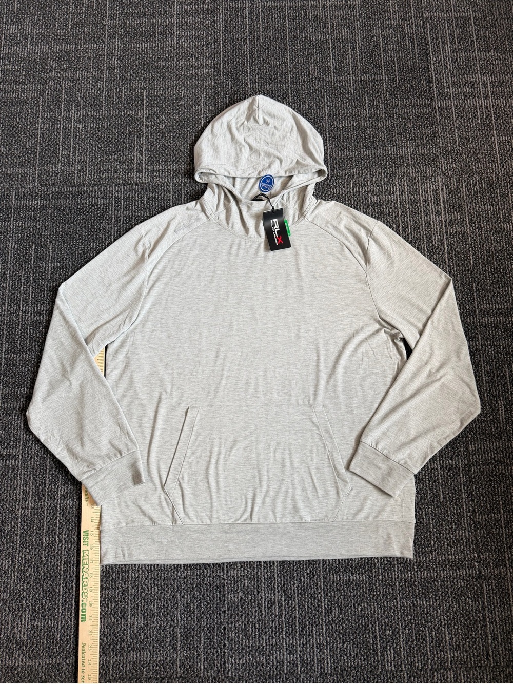 RLX Ralph Lauren Men's Gray Golf Hoodie Long Sleeve Performance Size XL NEW